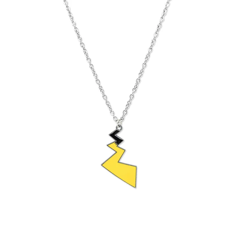 Pokemon Pikachu Necklace Anime Figure Pikachu Titanium Steel Metal Necklace Pendant for Boys Girls Cartoon Fashion Accessories