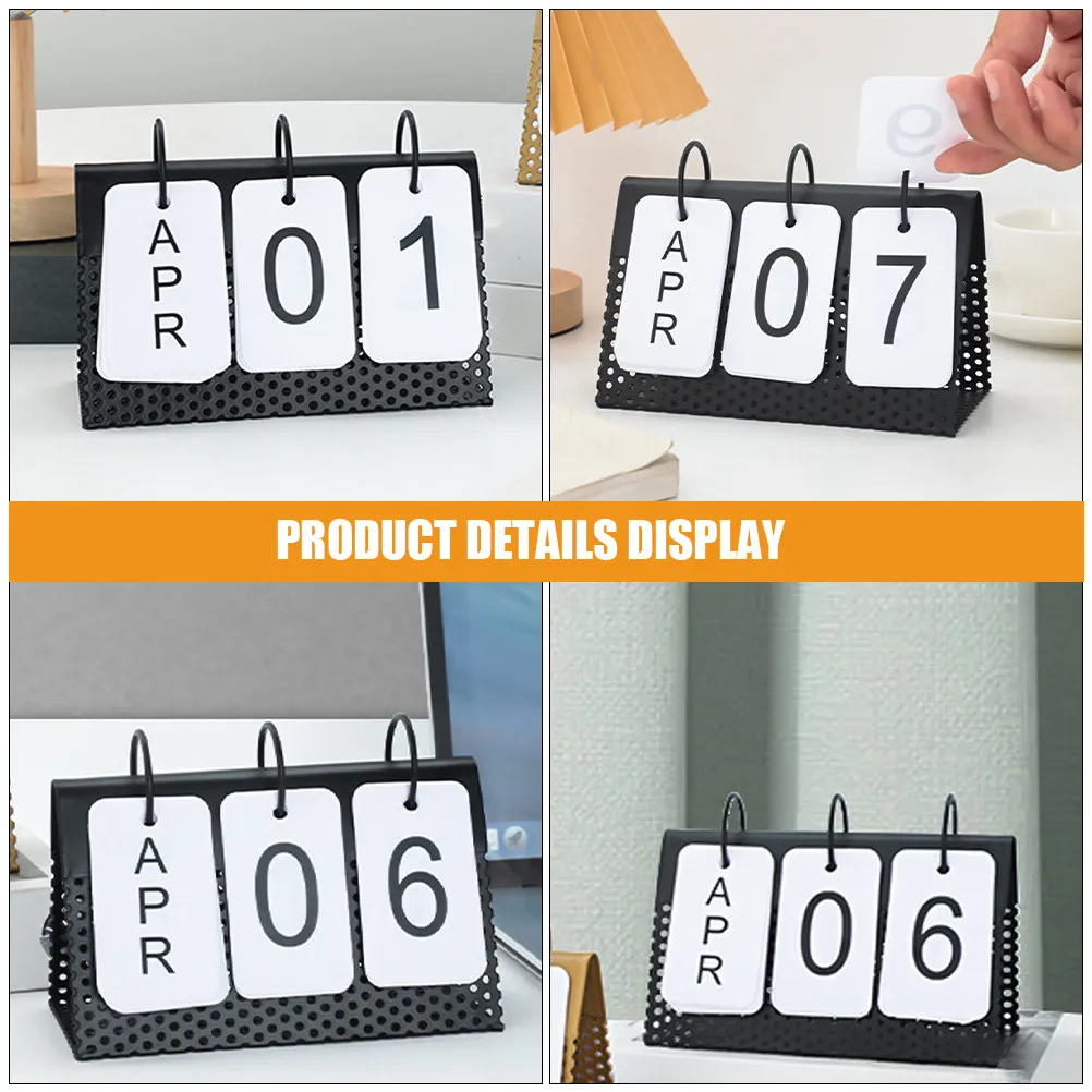 

Metal Desk Calendar 2023 Iron Frame Clear Date Printing Small Office Desktop Planner Home Ornament Student Gift