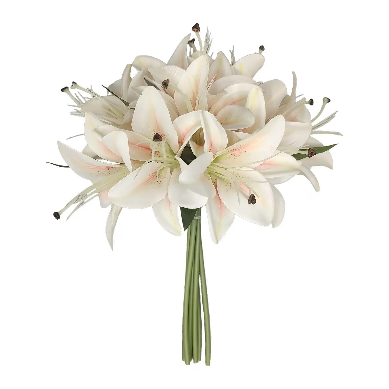 33 cm Künstlicher Lilienstrauß 3D-Gedruckte Realistische Lilien-Blumen für Wohnzimmer Schlafzimmer Arbeitszimmer Neujahr Heimdekoration – Detail 8