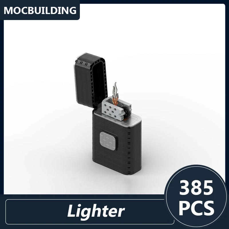 Zestaw Klocków Model Zapalniczki DIY do Samodzielnego Montażu, Kreatywne Edukacyjne Klocki Konstrukcyjne, Zabawki do Wyświetlania, Kolekcja, Prezent na Boże Narodzenie, 385 Elementów