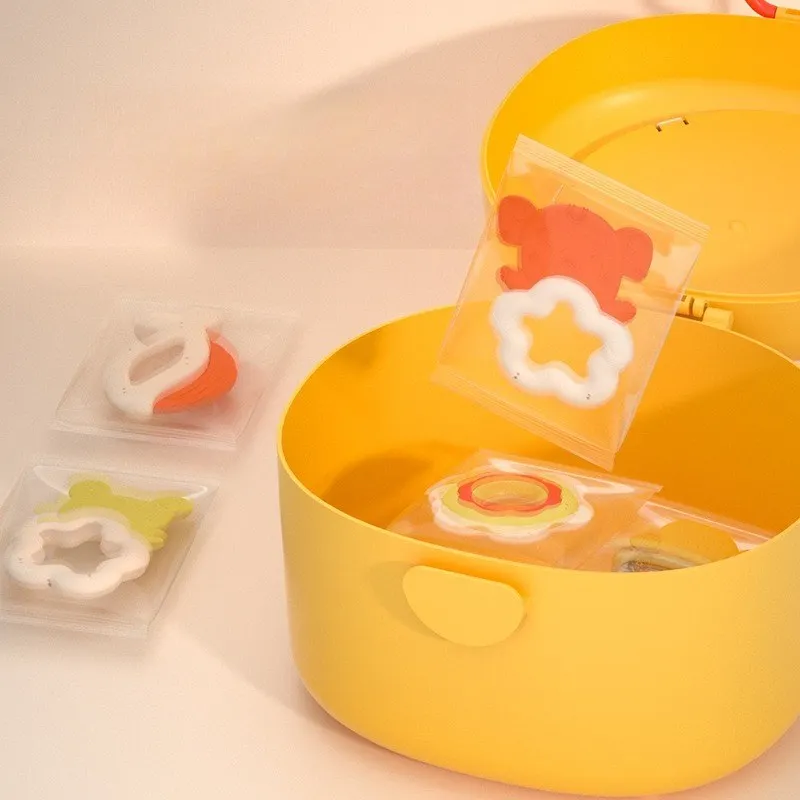 Newborn baby soft teething gel gift box, 0-3-year-old baby early education grasping rattle educational toy gift set