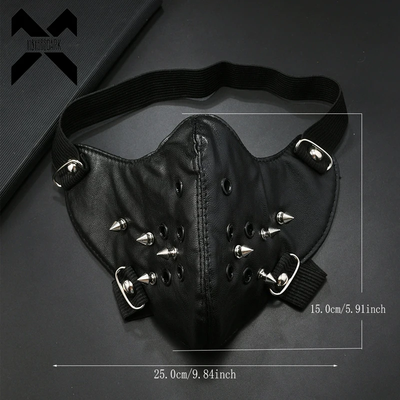 punk-party-leather-mask-halloween-face-guard-women-men's-gothic-cosplay-half-face-cover-streetwear-techwear-mask