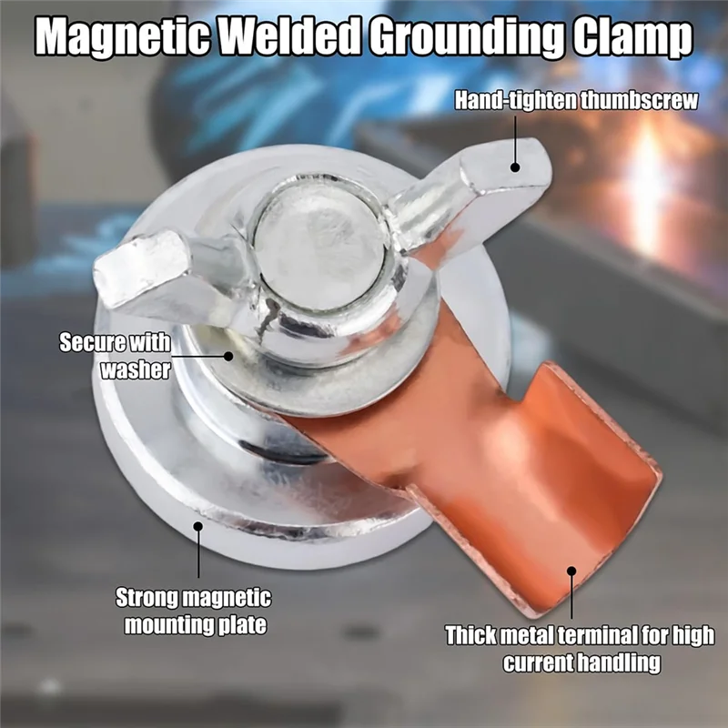 تتضمن بدائل طرفية معدنية AB46 مكونة من قطعتين مشبك تأريض مغناطيسي لحام يتميز بمغناطيس قوي