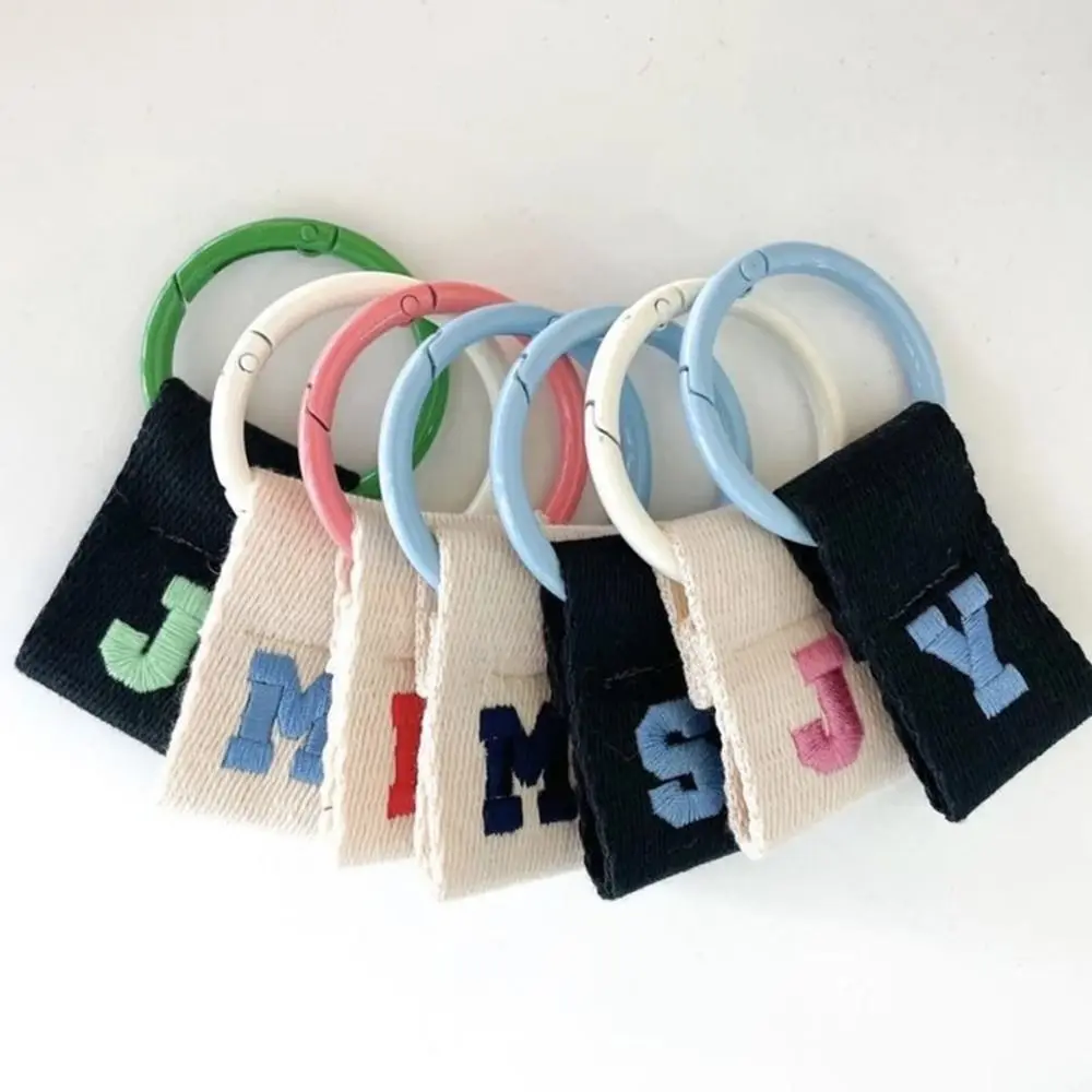 

Keys Organizer 26 Letter Key Chain Embroidery Waist Buckle Alphabet Car Key Buckle Business Bag Charms Business Key Holder