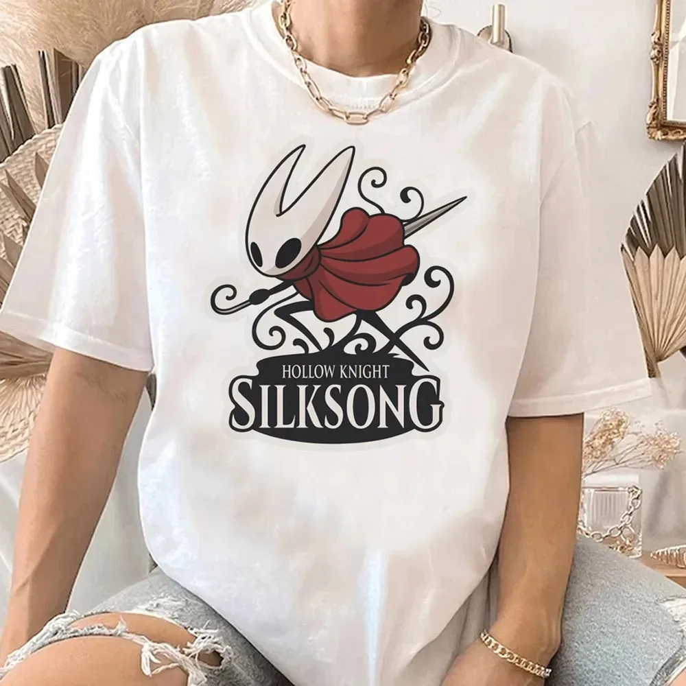 Hollow Knight Silksing T Shirt Fashion Print Women Men Short Sleeve Hot Game Cartoon Silksong Men T-shirt Men Funny Top Clothing