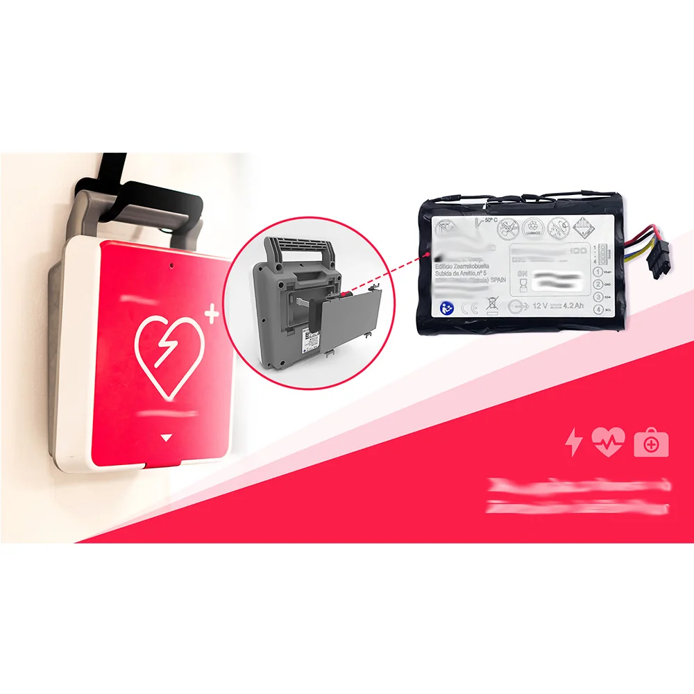 Original Be xen cardio for REANIBEX 100 DJS 3000 Defibrillator battery 12V 4.2Ah Li-Ion Battery