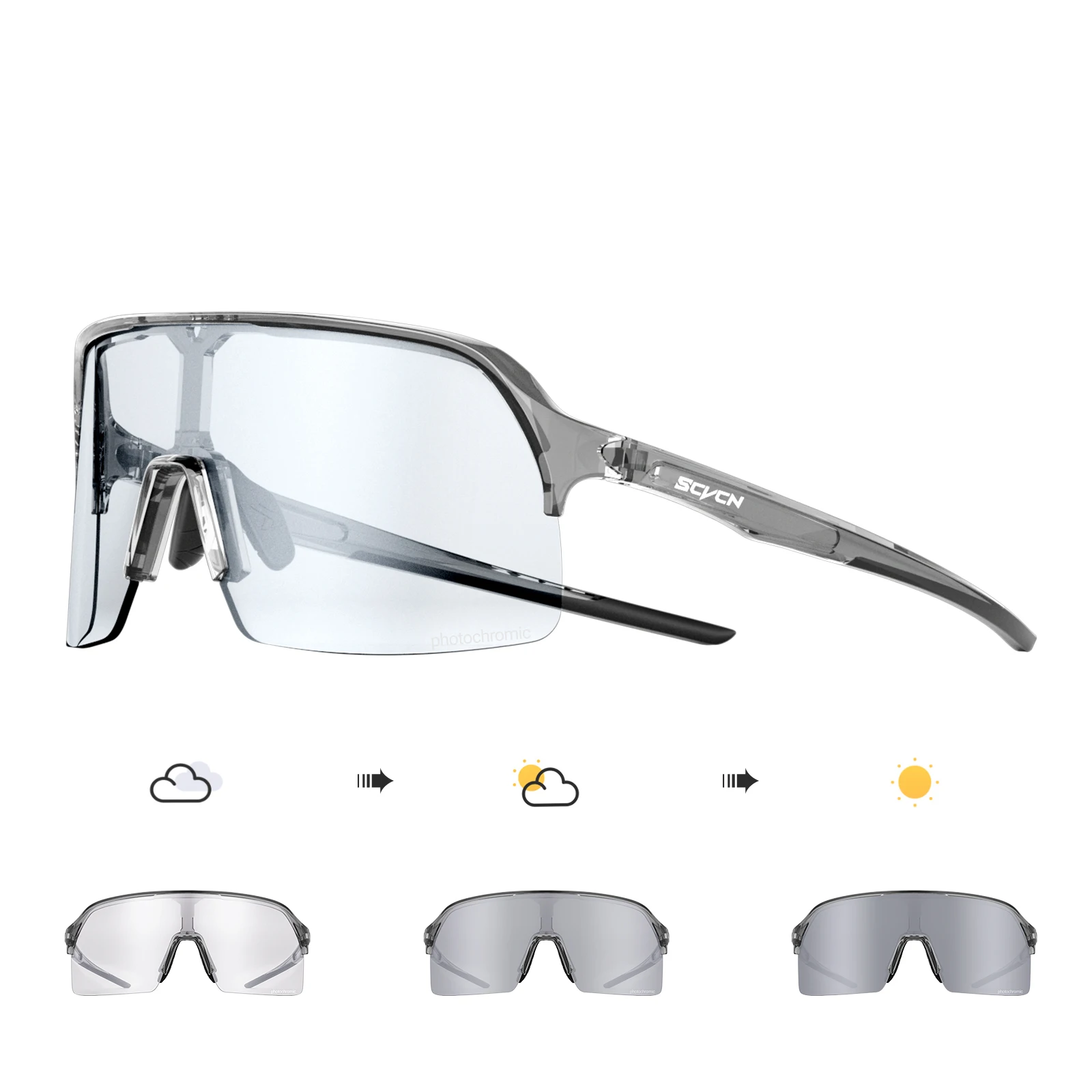 

SCVCN Men Women Riding Hikng Goggles Outdoor UV400 Photochromic Protection Glasses Sports Glasses MTB Road Bike Sunglasses