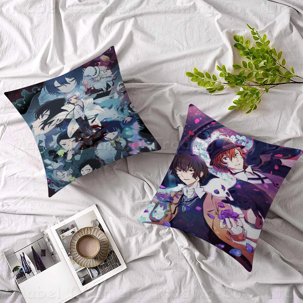 Japanese Anime Bungo Stray Dogs Pillow Cover For Bedroom Room And Living Room Sofa Decorative Cushion Cover