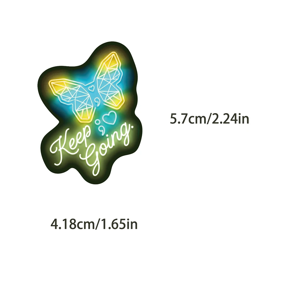 50Pcs Neon Mental Health Awareness PVC Stickers Inspirational Positive Slogan Waterproof Vinyl Sticker for Laptop Water Bottle