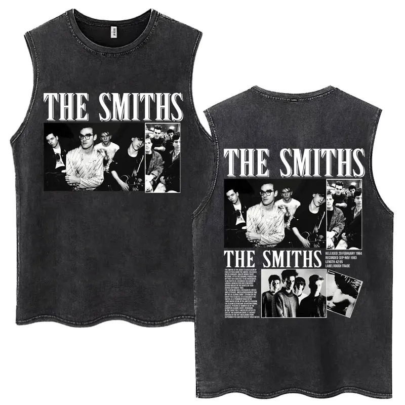 

Washed The Smiths The Queen Is Dead Tank Tops Morrissey Marr Punk Vintage Hip Hop Sleeveless T Shirt Men's Cotton Oversized Vest