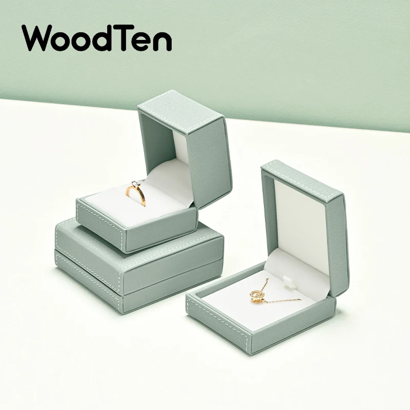 

Oirlv Green Ring Box Leather Jewelry Box Premium Ring Gift Box for Proposal Engagement Wedding Jewellry Organizer Packaging Case