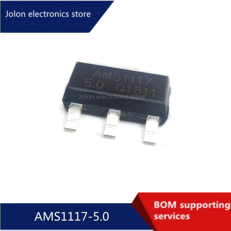 10pcs new original 5·AMS1117-5.0 regulated power supply chip step-down IC
