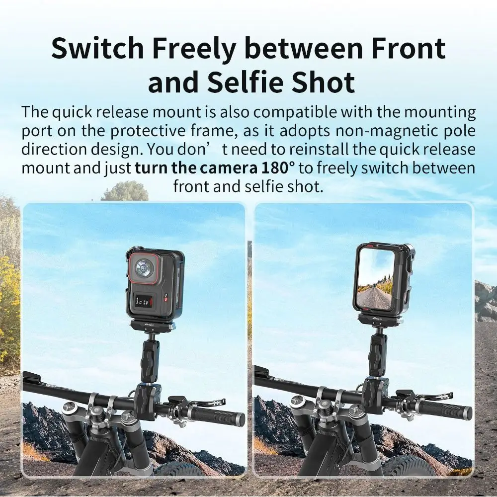 إطار حماية ABS أفقي عمودي سريع الإصدار قفص أرنب حامل الحذاء البارد لـ Insta360 Ace Pro 2/Ace Pro/Ace