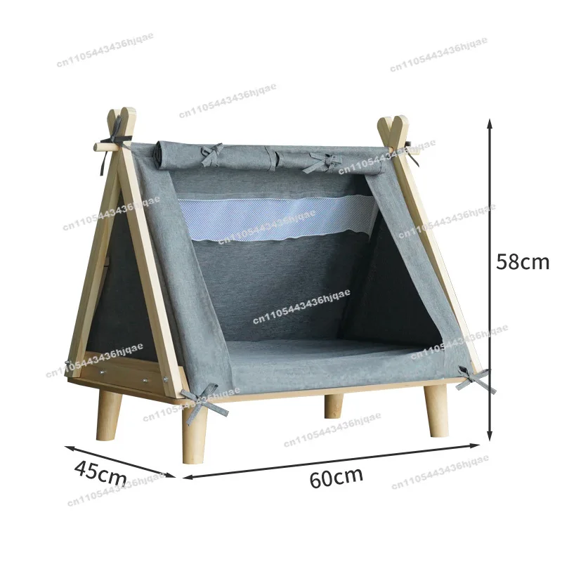 Pet Bed Off The Ground Tent Kennel Closed Security Four-season Universal Small Dog Cage