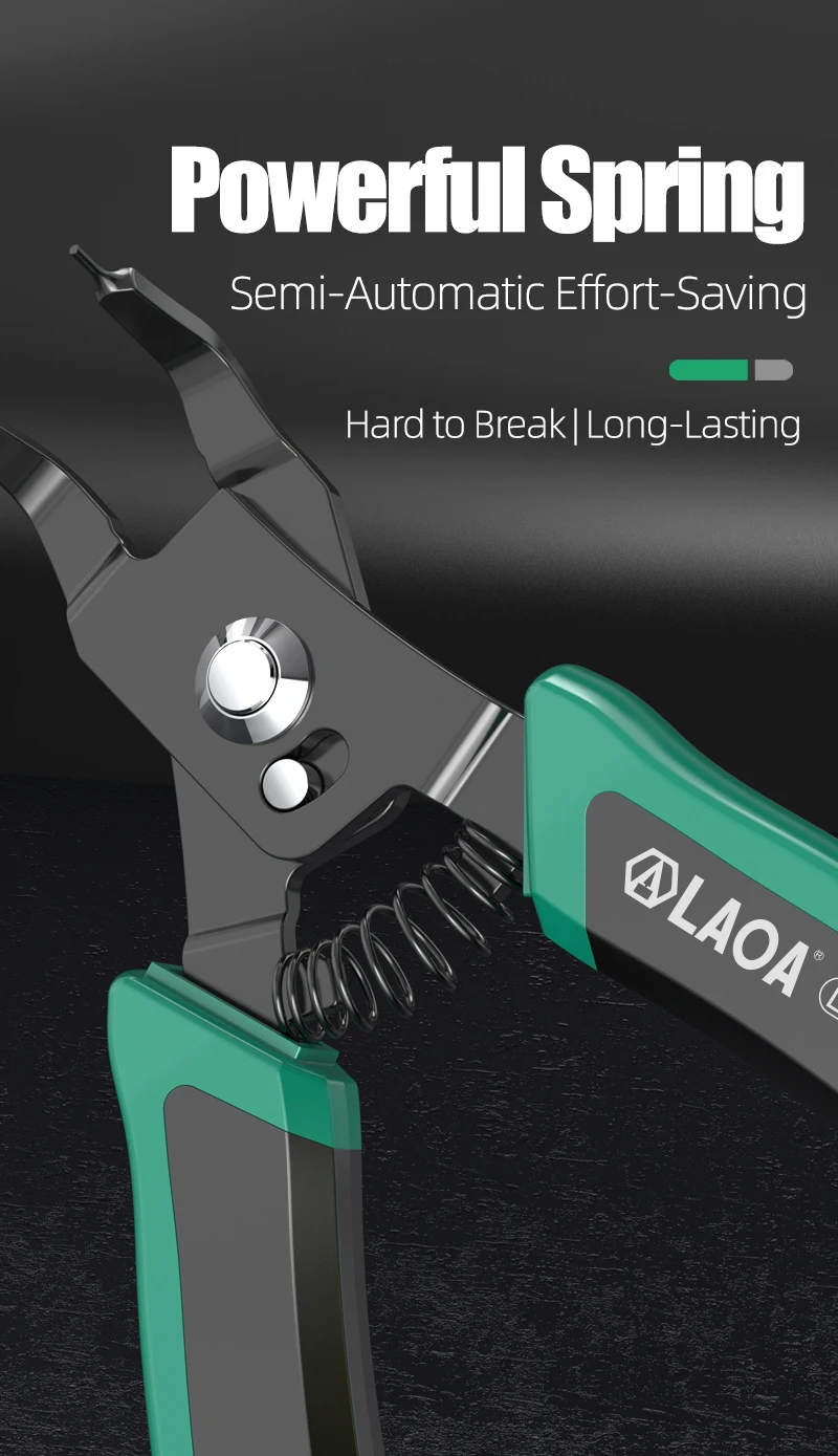 LAOA 4-teiliges Präzisions-Sprengringzangen-Set, 0,8 mm Spitzen, SK7-Stahl, Innen- und Außensprengringzangen für Elektronikreparaturen – Detail 13
