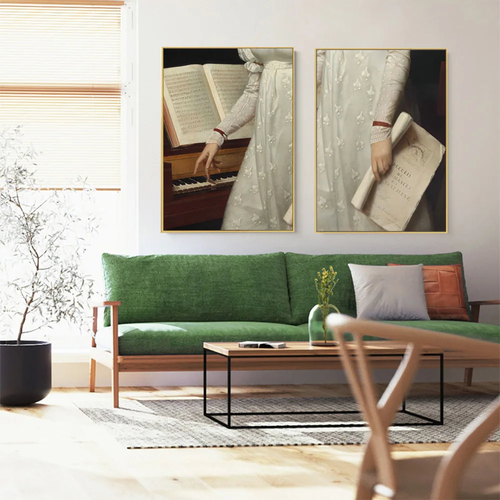 Vintage Classical Wall Art Poster Children Who Play Piano Mural Modern Home Decor Canvas Pictures Prints Living Room Decoration