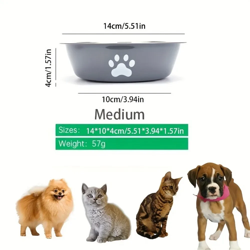 Stainless Steel Dog Bowl Sturdy Dog Food Bowl with Anti Slip Bottom  Suitable for Feeding and Drinking Water