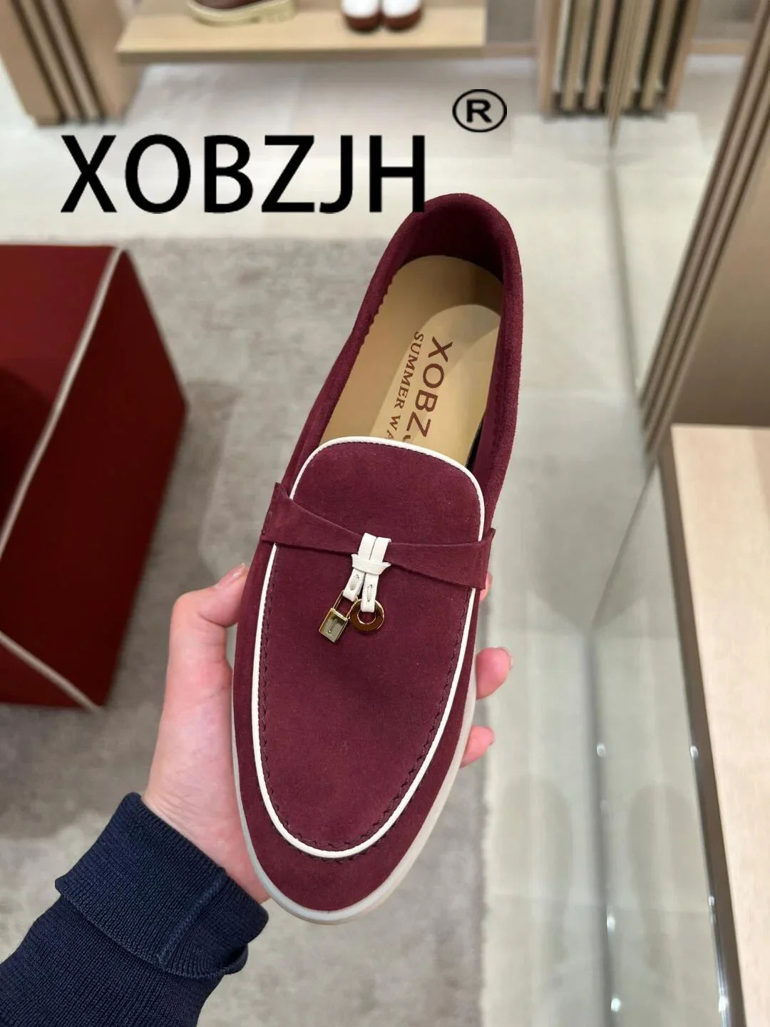 Loafers Moccasines Suede Summer Walk Shoes Women Spring Autumn Fashion CausaleLeather Metal Pendant Flat Shoes Lazy SlipOn Mules