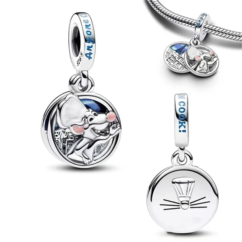 MINISO جديد درع ميكي مصاصات خرز تميمة صالح قلادة سوار المرأة 925 الفضة ديزني لعبة من عروش قلادة حبة مجوهرات #6