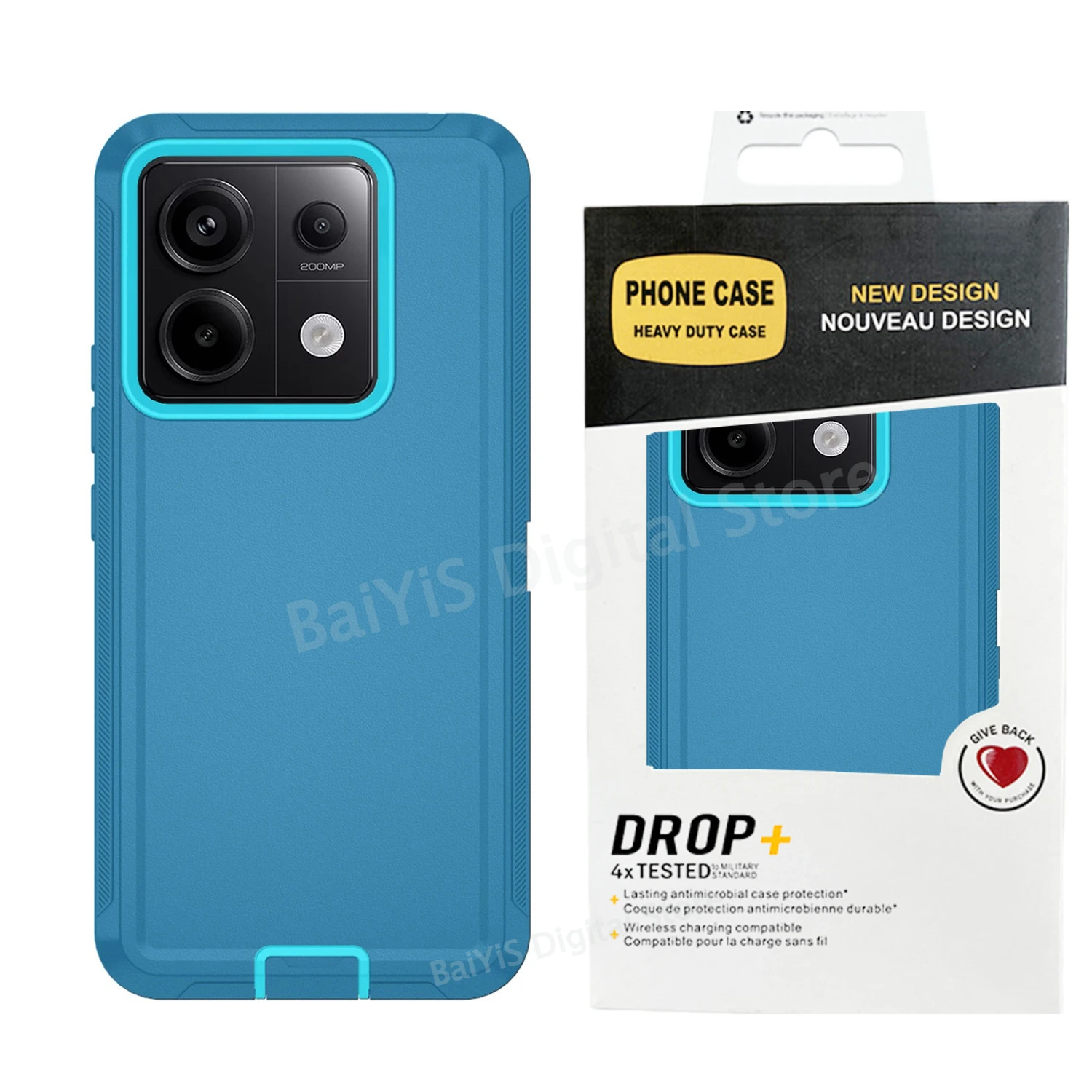 Robuste Hybrid-OTT-Defender-Handyhülle für Xiaomi Redmi Note 15 13 Pro Plus 4G 5G 15C 13R 3-Schicht stoßfeste Schutzhülle. – Detail 9