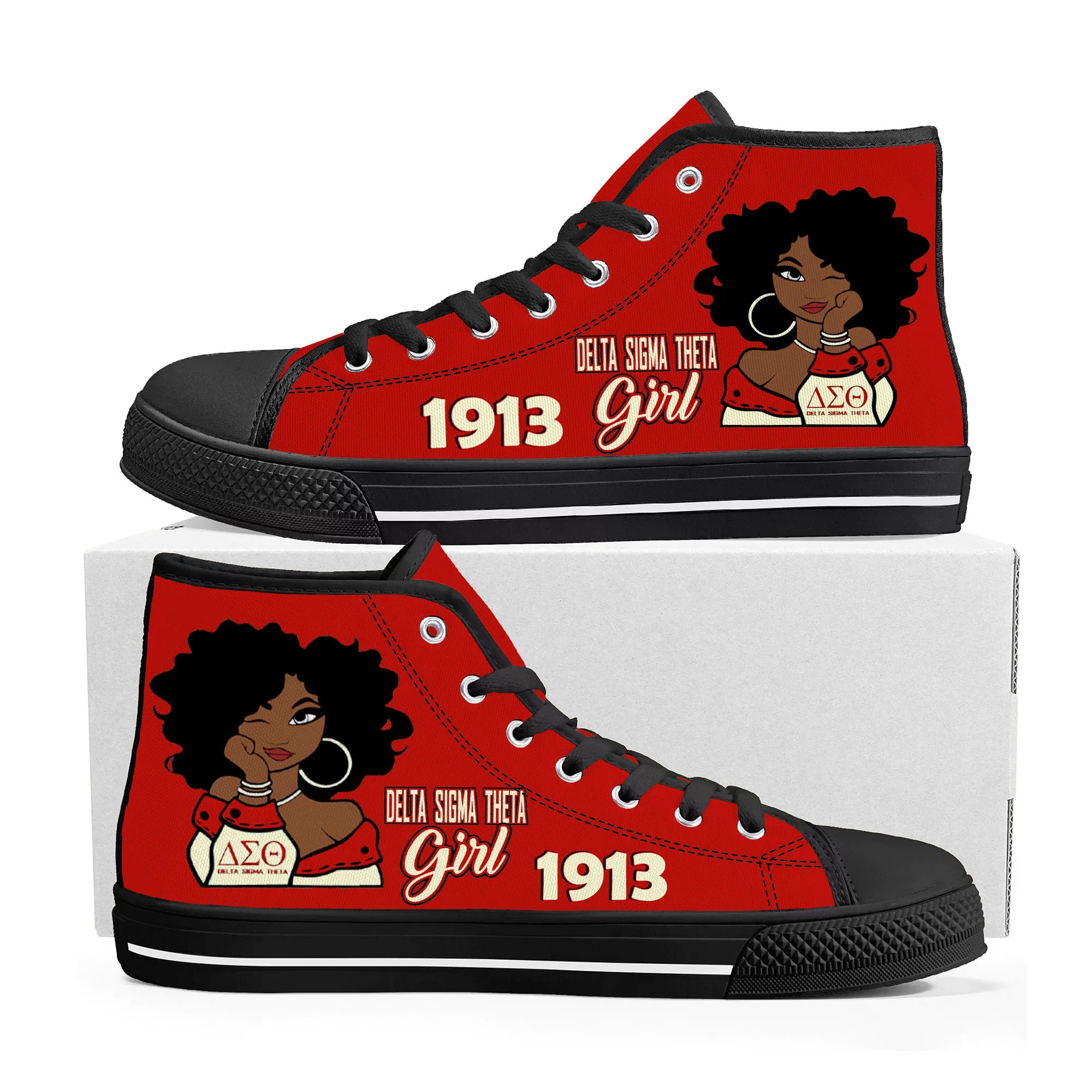 

Doginthehole American Sisterhood Sorority High Top Sneakers Mens Womens Teenager Canvas Sneaker Casual Custom Made Shoes