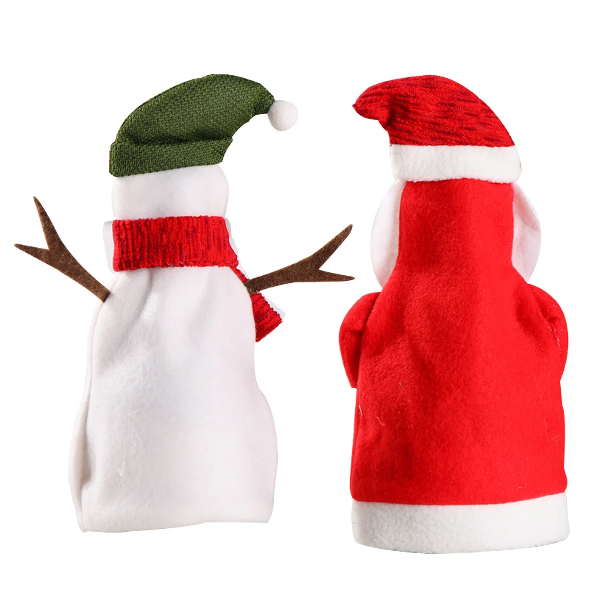 

2pcs Christmas Table Decor Wine Bottle Cover High-Quality Cloth Washable Reusable Holiday Gift For Home Bar Restaurant