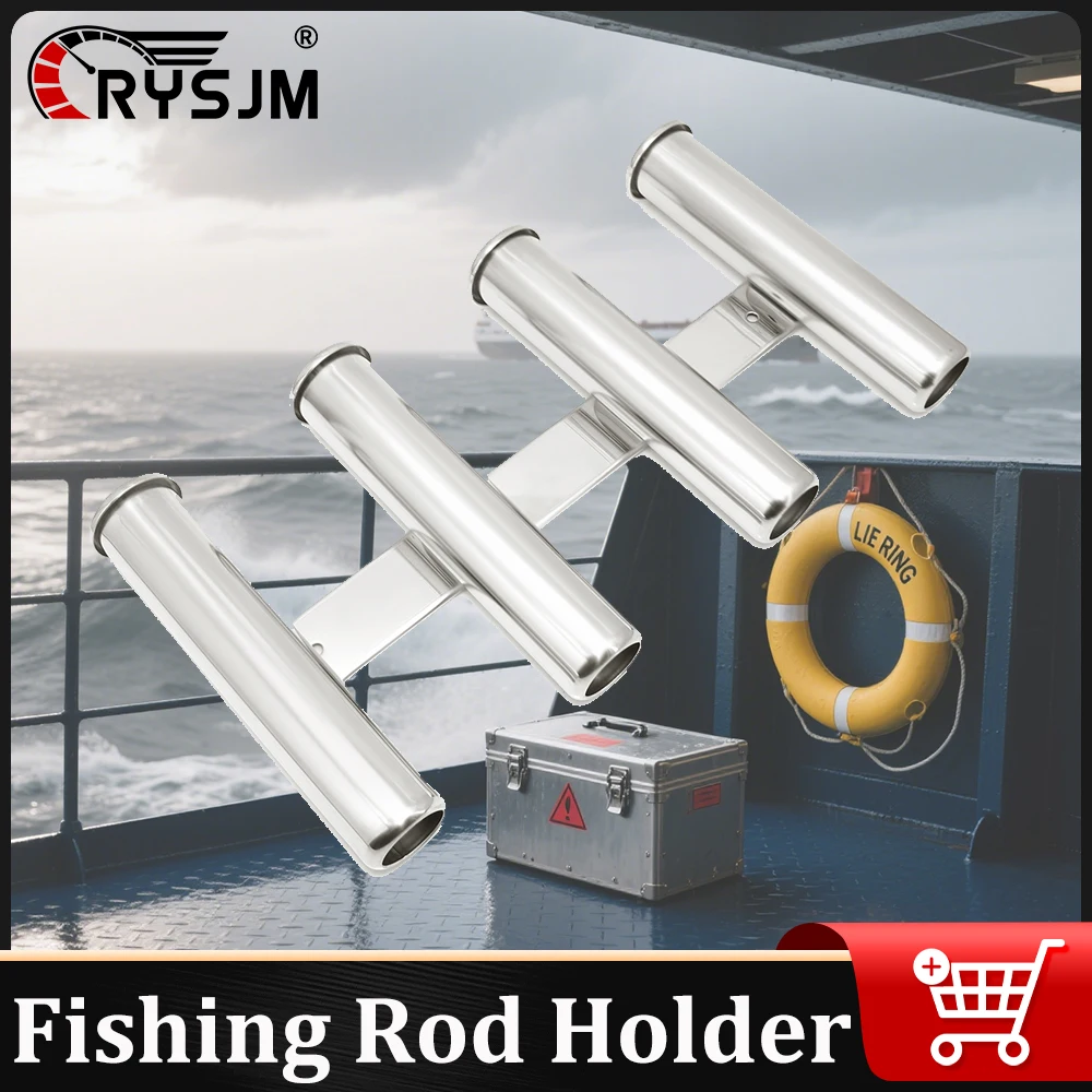 

Stainless Steel Fishing Rod Holder Boat Accessories Wall-Mounted Fishing Pod Rack for Marine Boat Camper RV 4 Link Tubes Rod Pod
