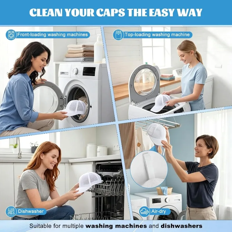 Upgraded 2-Layer Hat Washing Cage + Mesh Bag Set