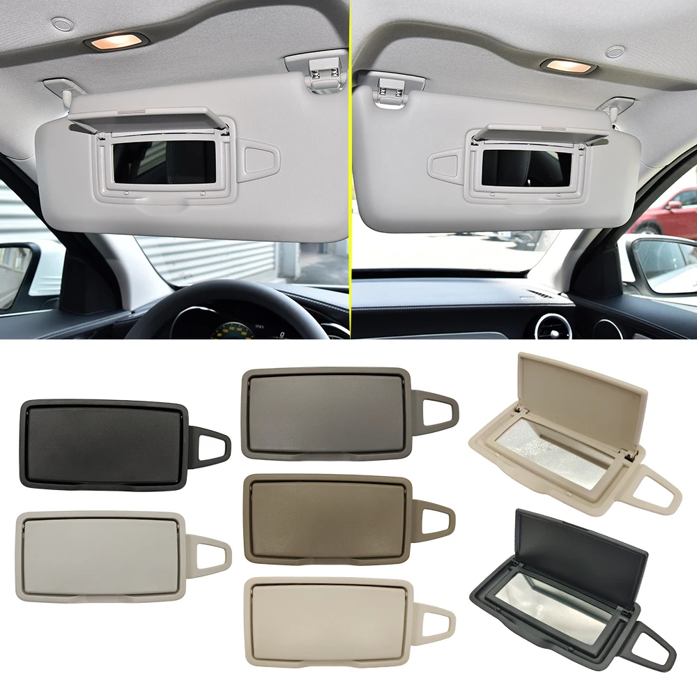 For Benz W205 W253 Car Interior Front Sun Shade Visor Makeup Cosmetic Mirror Cover For Mercedes C GLC Class 2015-2021 C200 C300