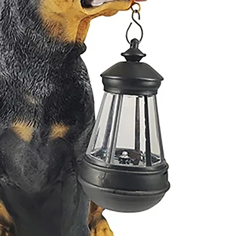 1 ชิ้น LED Light รูปปั้นสุนัขพลังงานแสงอาทิตย์สุนัขโคมไฟประติมากรรมเรซิ่นหัตถกรรมเครื่องประดับสําหรับ Home Porch Decor Garden