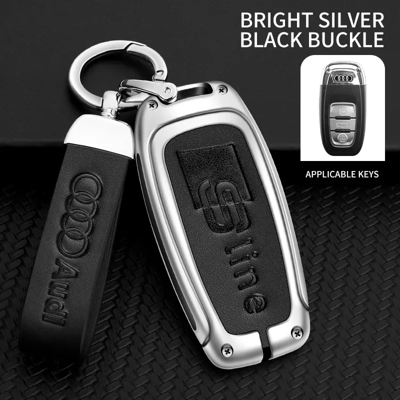 Car Key Fob Case Cover Shell For Audi Sline Q8 RS Q8 A6 C8 S6 RS6 A7 S7 RS7 A3 8Y A8 D5 4N RS E-tron GT Q4 Q7 4M Accessories