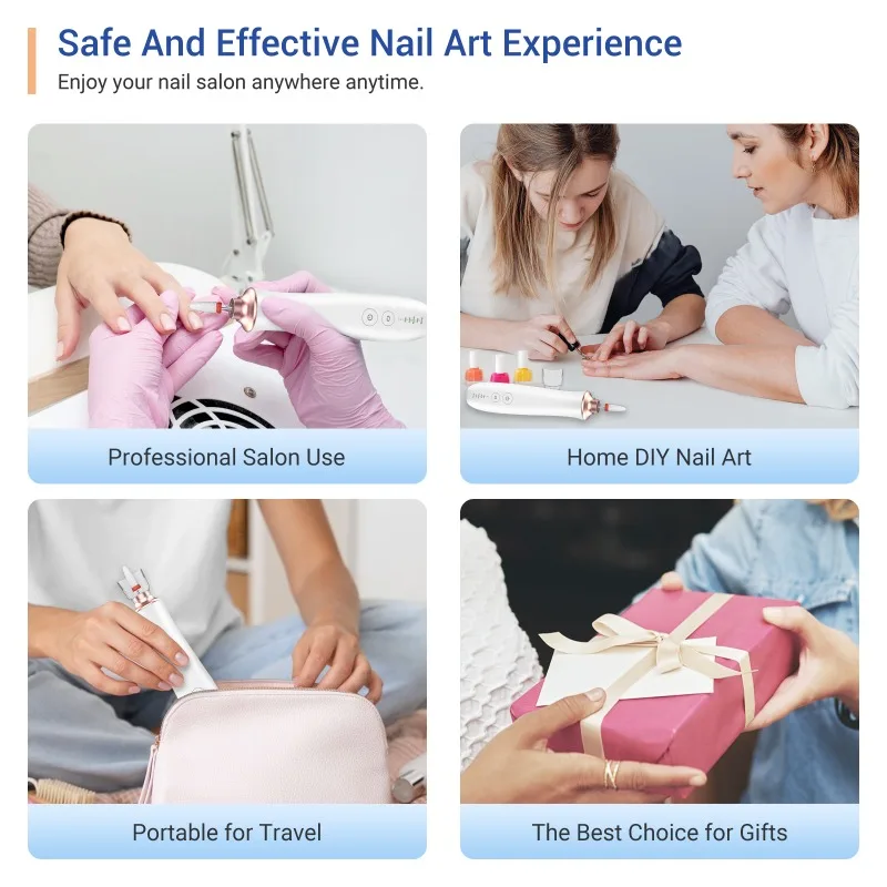 Electric Nail Polisher Drill Bits Electric Nail Drill Machine Rechargeable Professional Cordless  Polishing Dead Skin Removal