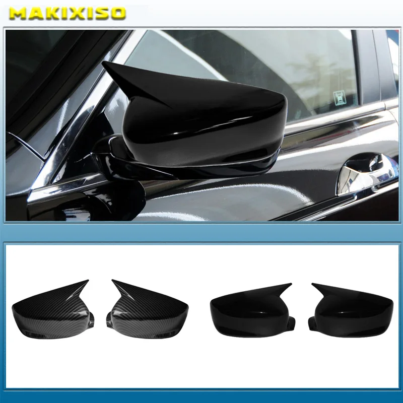 For Honda Accord 8th 8.5th 9th 08-2017 Rearview Mirror Cover Glossy Black Carbon Fiber Look