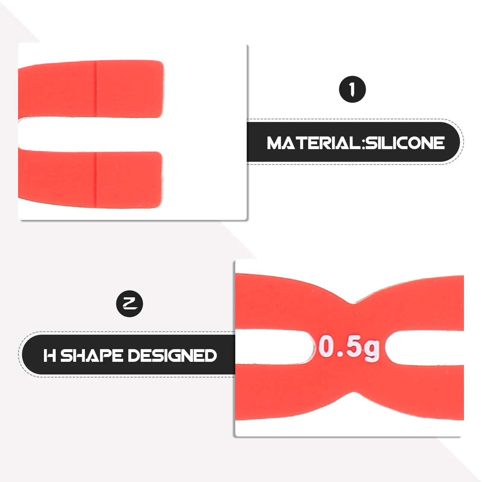 3Pcs 배드민턴 라켓 가중 스트립 실리콘 소재는 타격 경험을 향상시킵니다. 여러 플레이어와 스타일에 대한 다용도 사용
