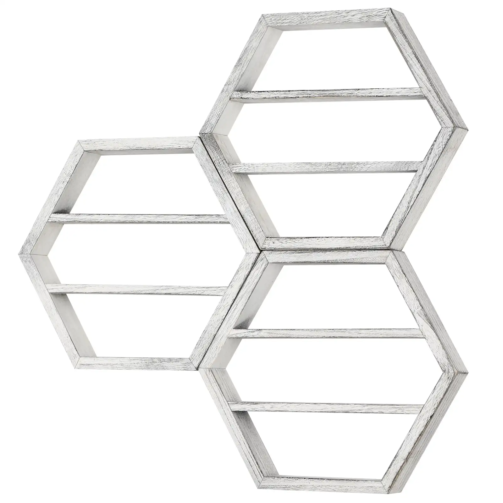 

Essential Oil Storage Shelf Nail Polish Organizer, Set of 3 Hexagon Floating Shelves Wall Mounted Shelves, Cosmetic Display