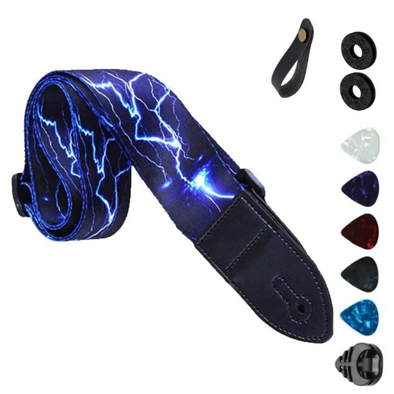 

Guitar Strap With Leather Ends Adjustable Nylon for Bass and Classical Guitars for Ukulele Bass with Adjustable Length