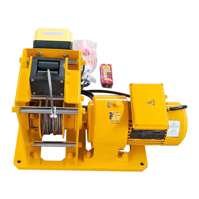 One-line industrial winch with electromagnetic brake with wireless remote control
