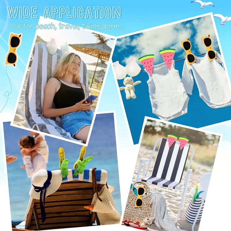 8 Pcs Cute Towel Clips For Chairs Beach Towel Holder Clothes Pegs Clothes Pins For Patio Beach Pool