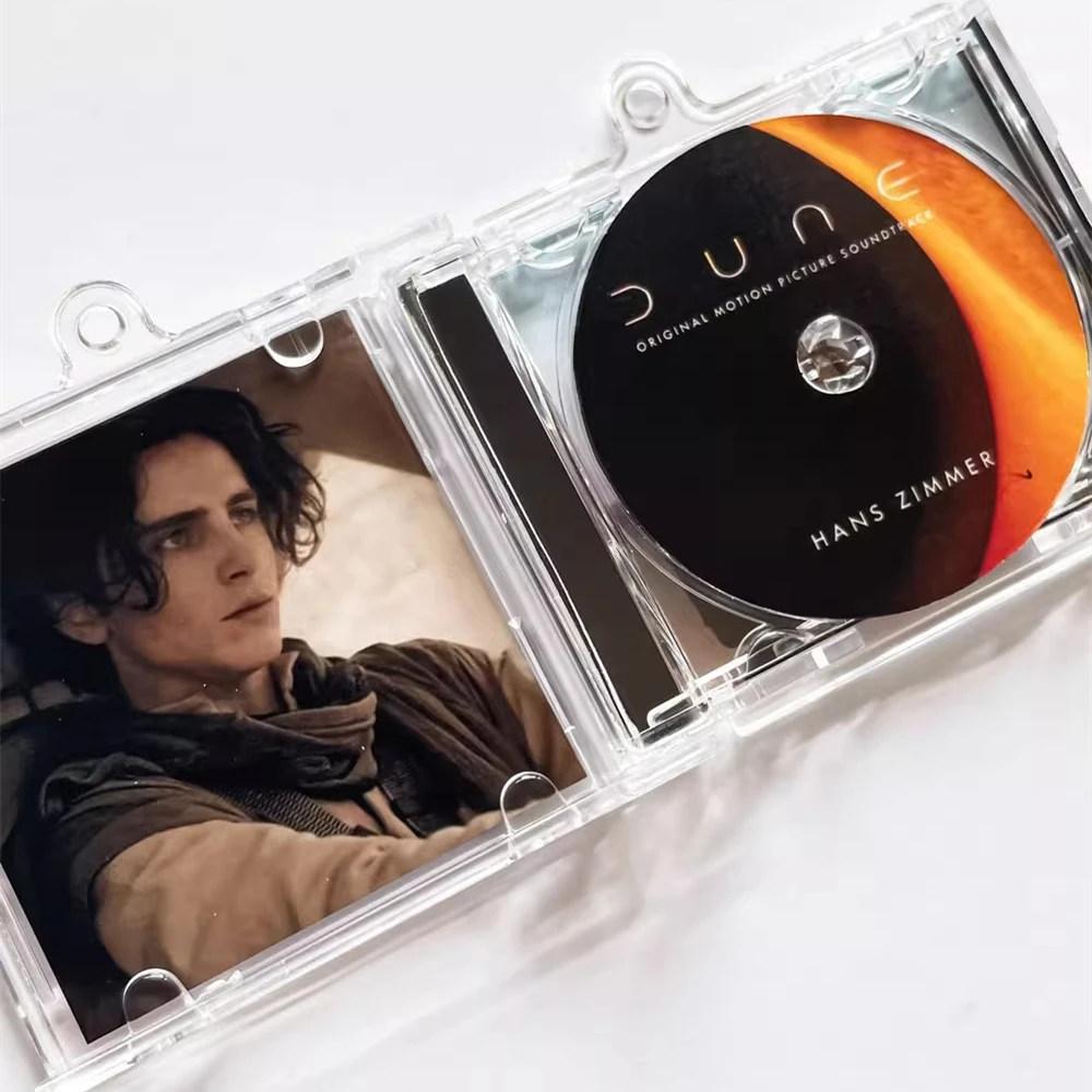 Movie Hans Zimmer MINI Music CD NFC Keychain Play Songs Dune Part One OST Album Key ring Cosplay Pendant Acrylic DIY Necklace