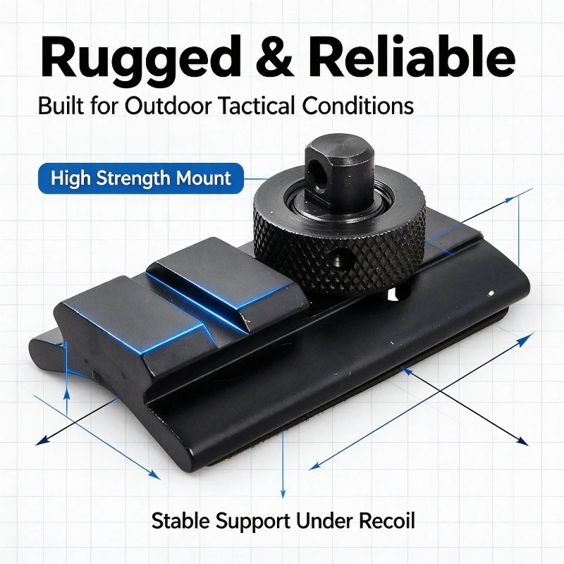 Outdoor Tactical Bipod Adapter Connector, Compatible with 20mm Standard Rail