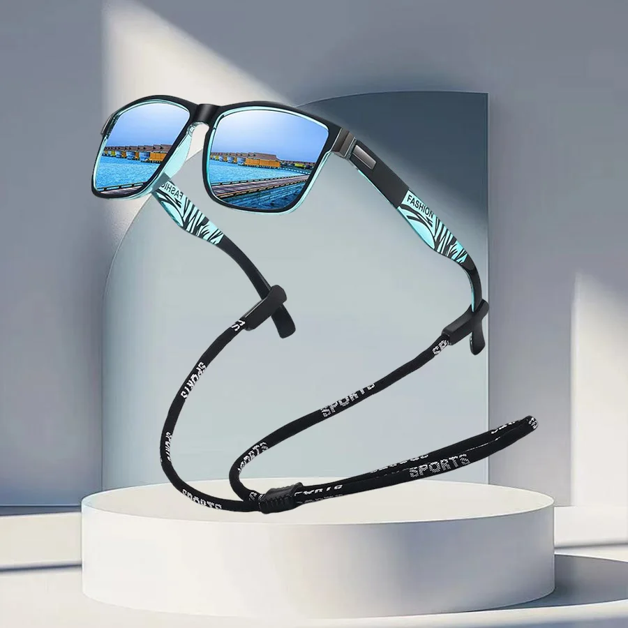 أزياء نمط UV400 النظارات الشمسية مع سلسلة التفاصيل الملونة للجنسين القيادة الصيد ركوب الدراجات نظارات السلامة #1