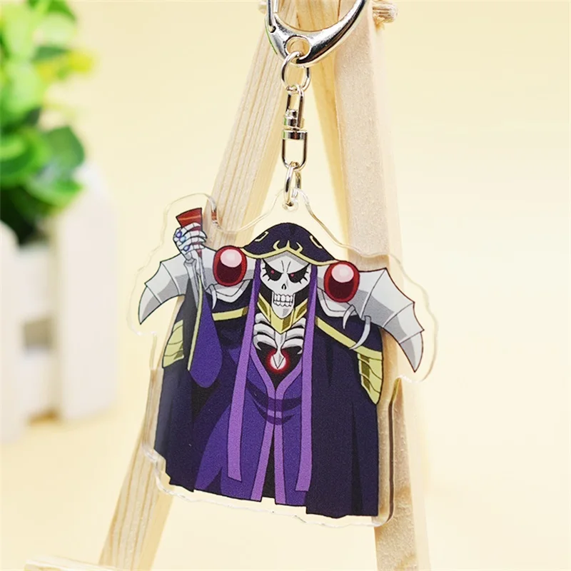 Anime Overlord Acrylic Ainz Ooal Gown Albedo Hamusuke Figure Keychain Pendant Cosplay Charm Backpack Cartoon Keyring Xmas Gift