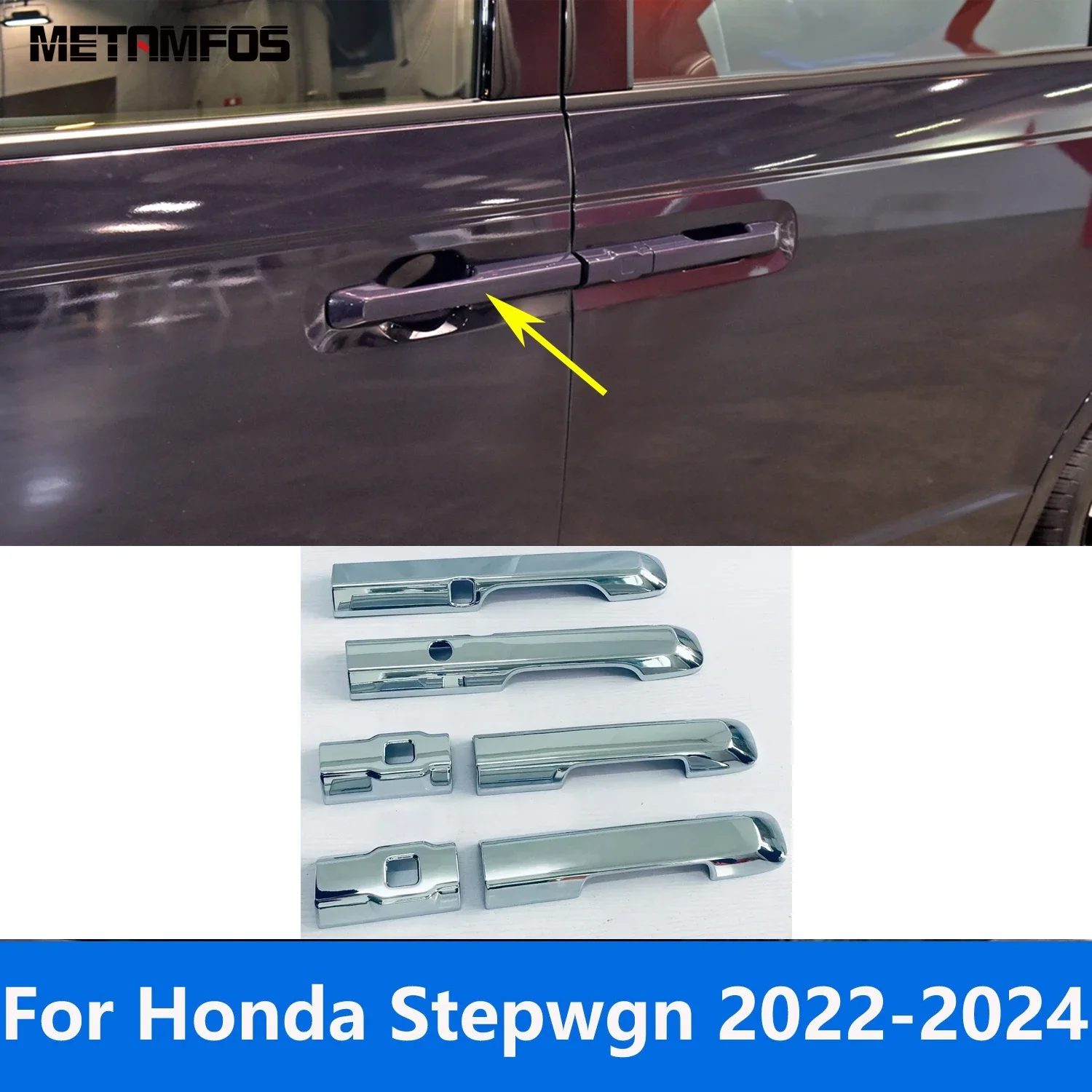 

Side Door Handle Bowl Cover Trim For Honda Stepwgn 2022 2023 2024 Carbon Fiber Protection Cap Sticker Accessories Car Styling