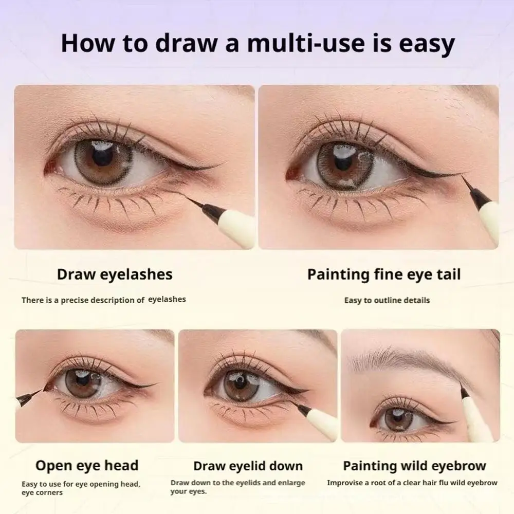 Stylo Eyeliner liquide, couleur chair, fard à paupières, surligneur sous les yeux, Contour éclaircissant, résistant aux taches, crayon de ver à soie couché