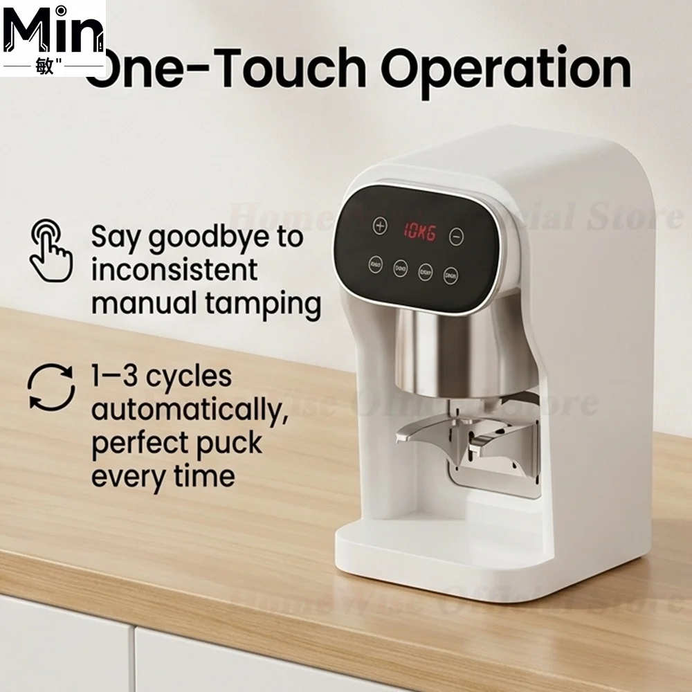 HomeWise G520N Coffee Tamper Machine 58mm Flat Base Adjustable Pressure 10-30kg Stable Tamping Tool for Espresso