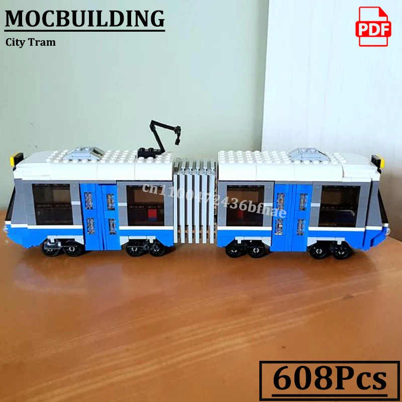 

City Tram Model City Traffic Road View Vehicle Car Model MOCBUILDING Technology Construction Bricks Toys Gift