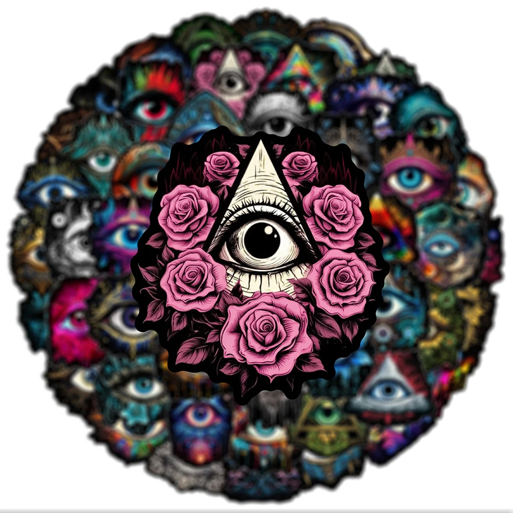 10/30/50pcs Vintage Cool Art Eye Graffiti Stickers Aesthetic Decoration DIY Skateboard Laptop Luggage Cartoon Waterproof Sticker