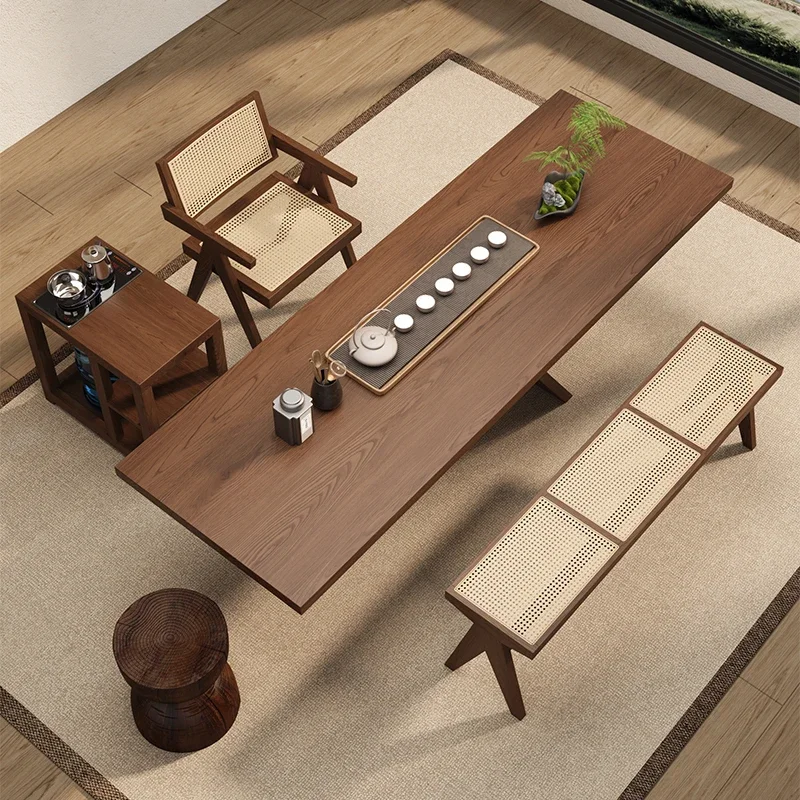 Modern simple large board tea table and chair combination
