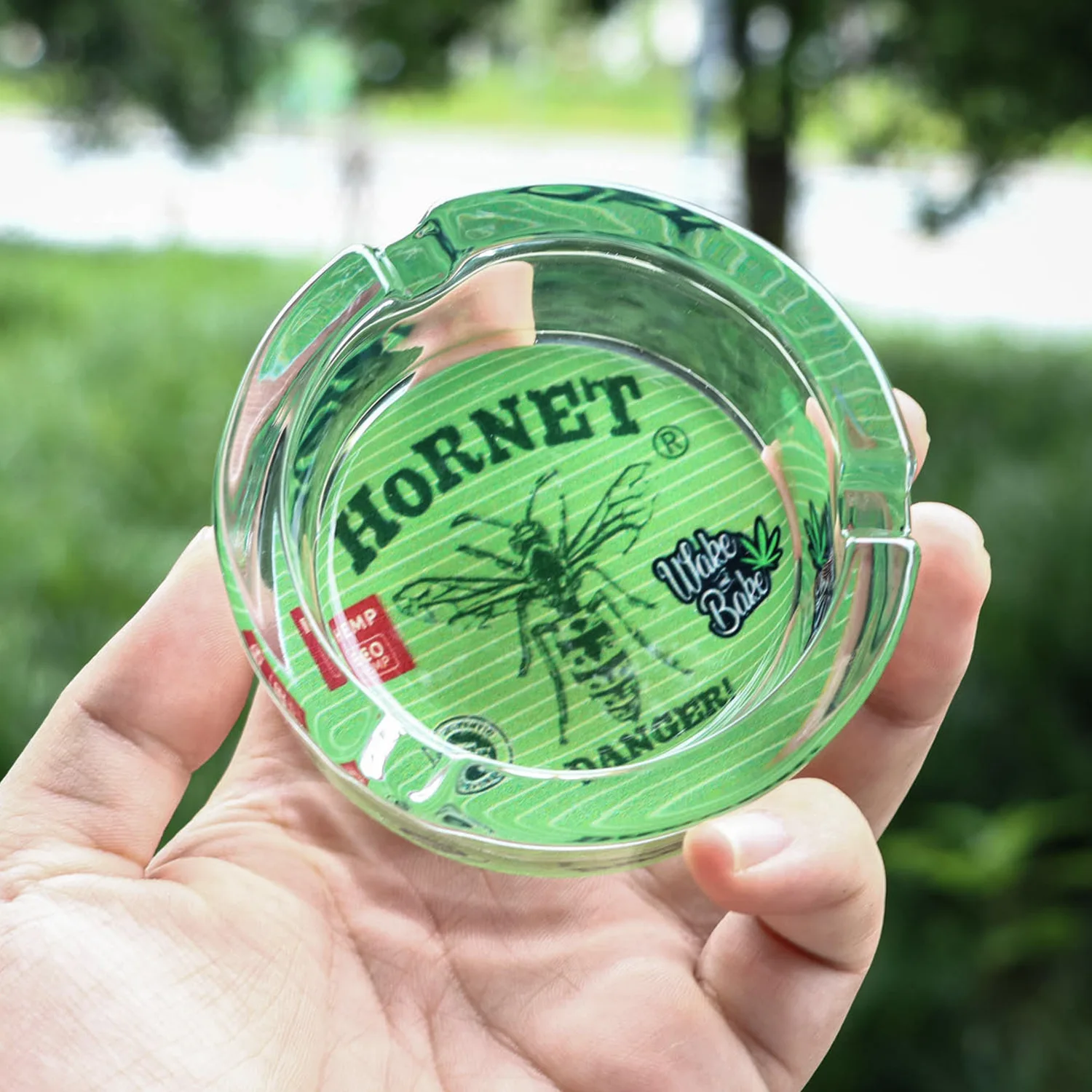 HOENET-Circular Glass Ashtray, Smoke Extinguisher, Cigarette Accessories, 85mm Diameter