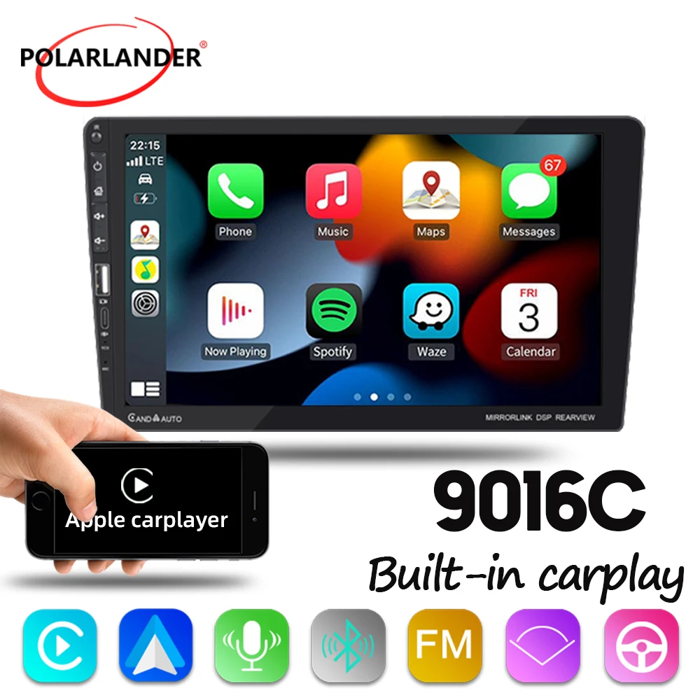 

‌Steering wheel control ‌Mirror Link Bluetooth 4.0 Car MP5 player Android Auto CarPlay ‌9 inch touch screen 1024P HD video